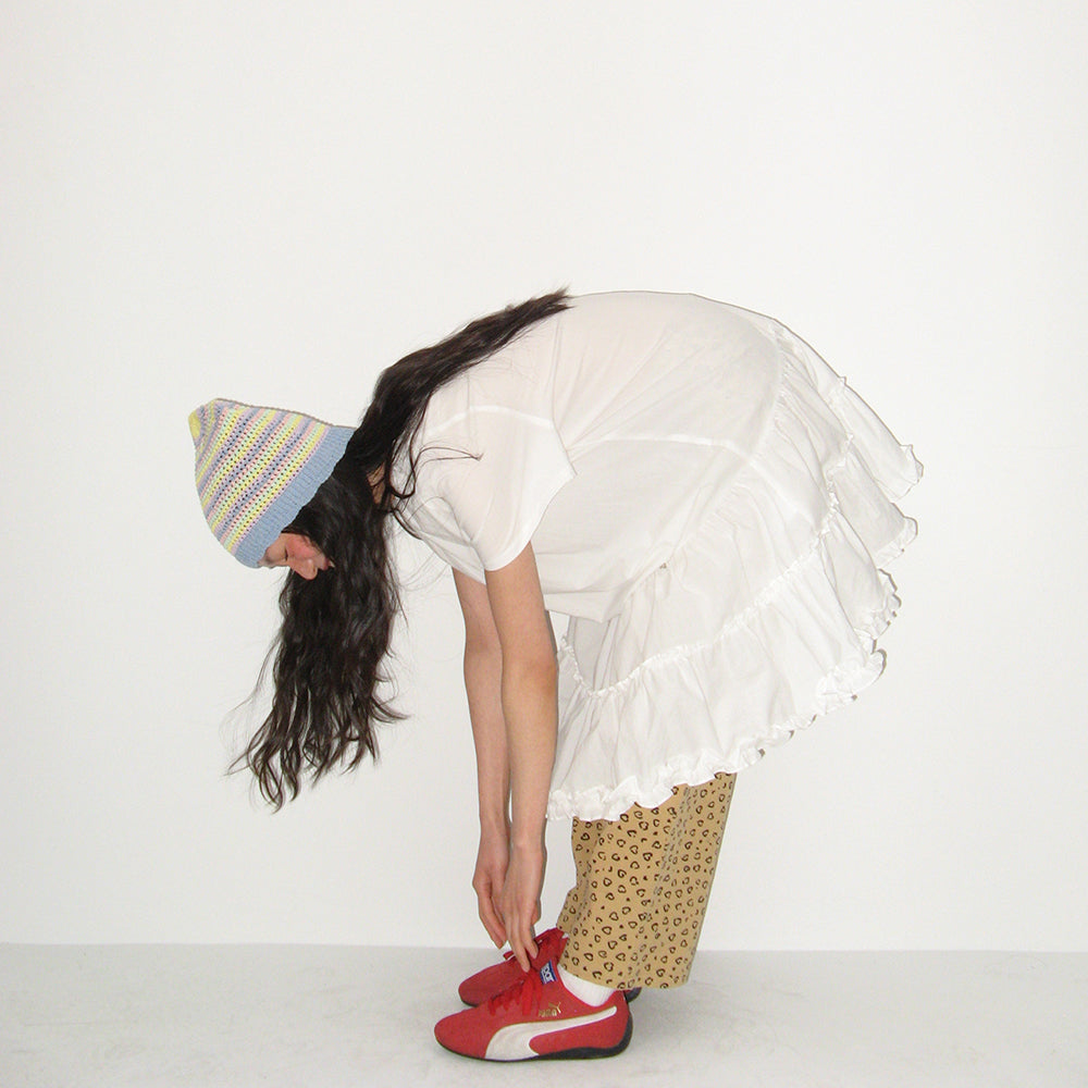 ワンピース RONRON FRILL SHORT SLEEVE ONEPIECE DRESS WHITE BLACK DOT RR2 RONRON FRILL SHORT SLEEVE ONEPIECE DRESS WHITE BLACK DOT