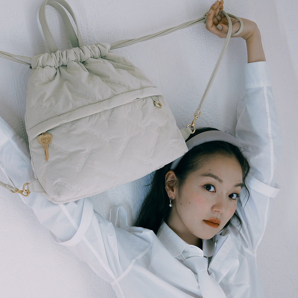 Carlyn Drawstring Backpack CARLYN TWEE BACKPACK IVORY – SeoulSeoul