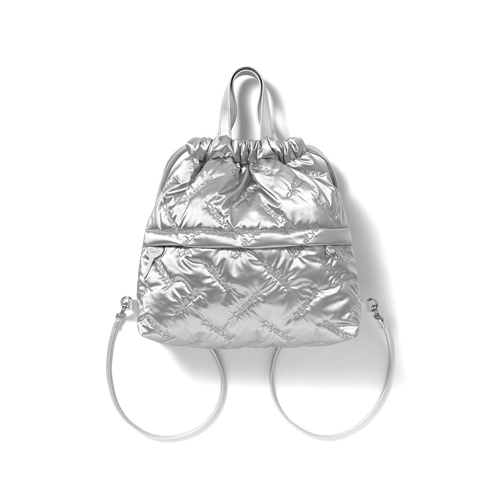 Carlyn Drawstring Backpack CARLYN TWEE BACKPACK SILVER – SeoulSeoul